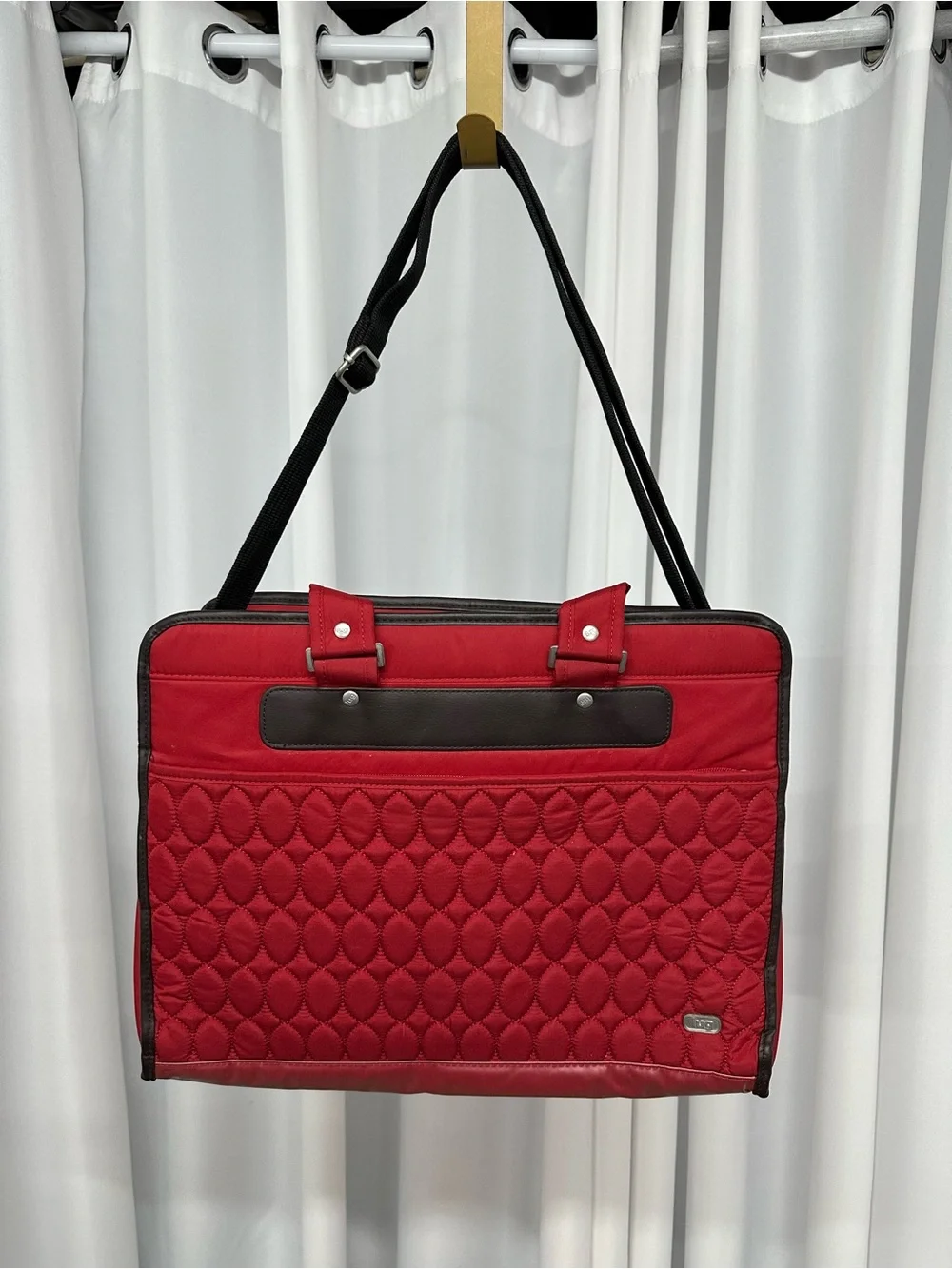 lug canter collection Red Quilted Laptop messenger Bag